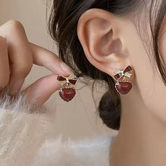 Heart Bow Earring Boho Bloom