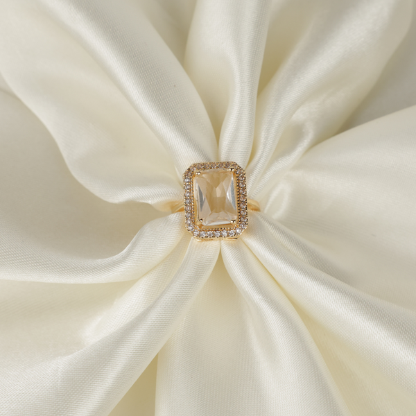Beautiful Yellow Gold Stone Ring Boho Bloom