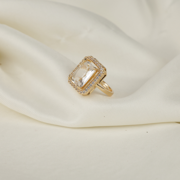 Beautiful Yellow Gold Stone Ring Boho Bloom