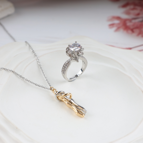 Love Hug Necklace With Hellowen Ring Boho Bloom