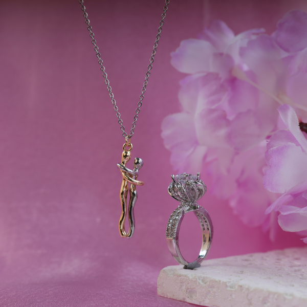 Love Hug Necklace With Hellowen Ring Boho Bloom