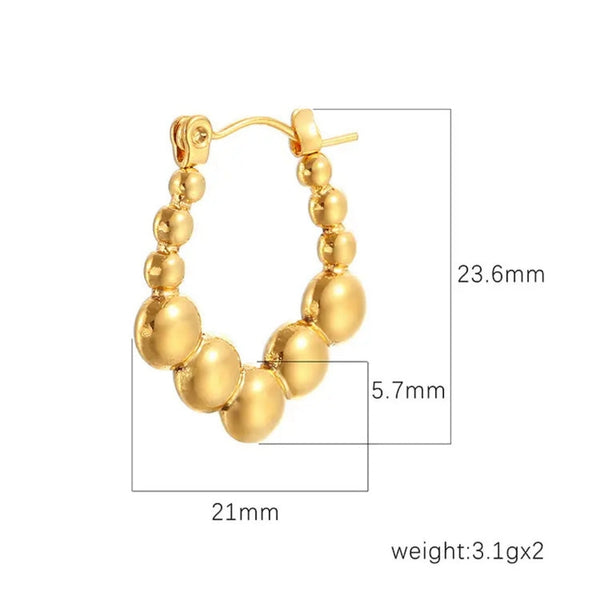 Anti tarnish small beads ball hoop earrings Boho Bloom