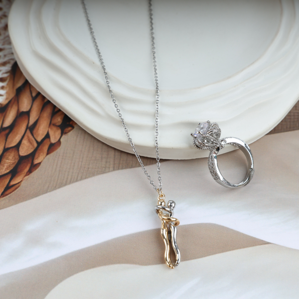 Love Hug Necklace With Hellowen Ring Boho Bloom