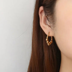 Anti tarnish small beads ball hoop earrings Boho Bloom