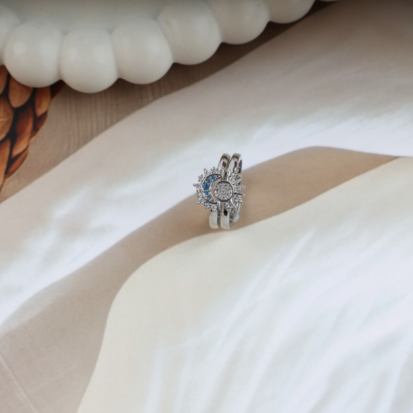 Love silver couple ring Boho Bloom