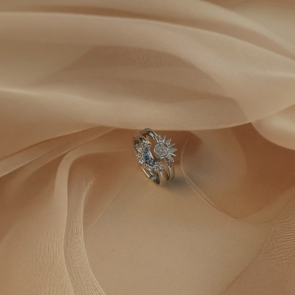 Love silver couple ring Boho Bloom