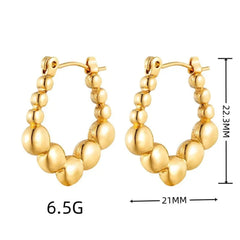 Anti tarnish small beads ball hoop earrings Boho Bloom