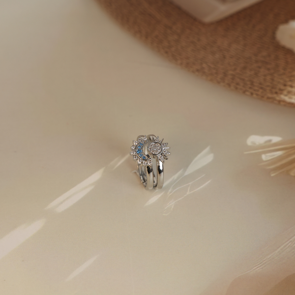 Love silver couple ring Boho Bloom