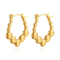Anti tarnish small beads ball hoop earrings Boho Bloom