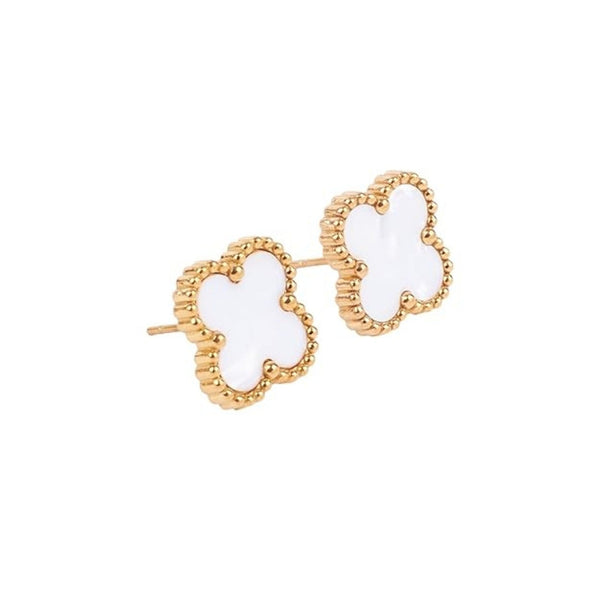 Anti Tarnish Cute Lil White Stud Earring Boho Bloom