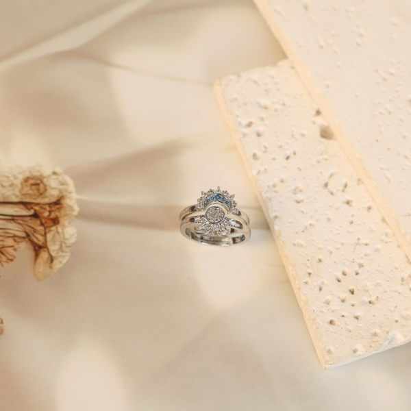 Love silver couple ring Boho Bloom