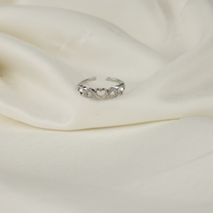 Cute hearts Rhinestone adjustable ring Boho Bloom