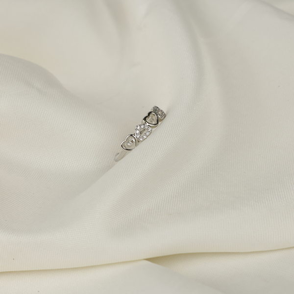Cute hearts Rhinestone adjustable ring Boho Bloom