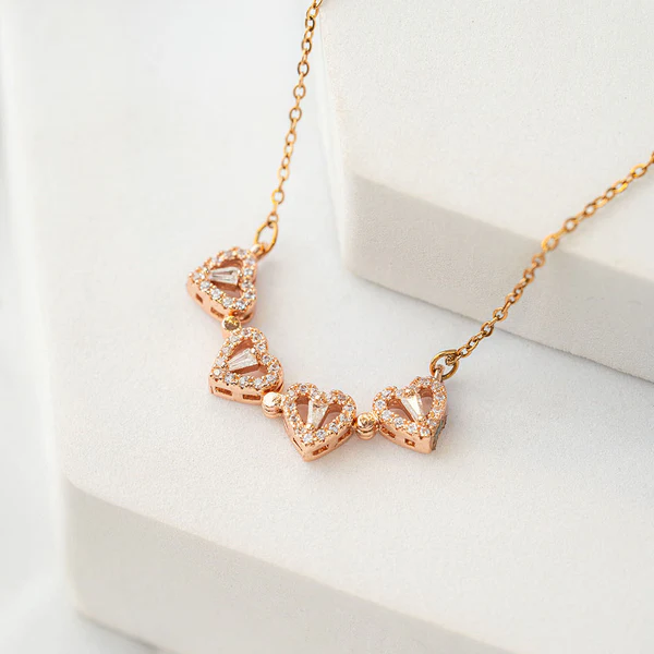 Gold Plated Clover Magnet Leaf Pendent Chain Necklace Boho Bloom