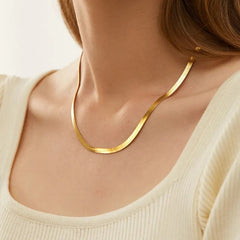 Stainless Steel Snake Bone Chain Boho Bloom