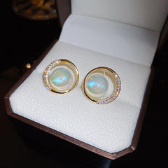 Gold Plated Cubic Zirconia & Pearl Studded Fancy Round Boho Bloom