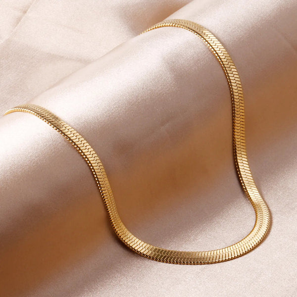 Stainless Steel Snake Bone Chain Boho Bloom