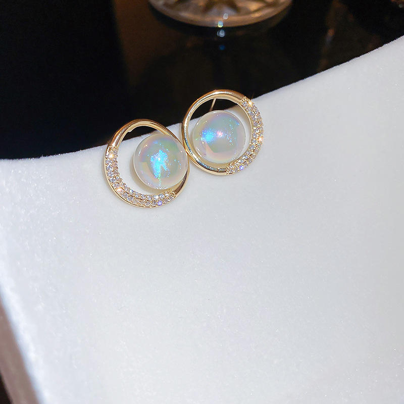Gold Plated Cubic Zirconia & Pearl Studded Fancy Round Boho Bloom