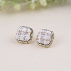 Fabric Textured Stud Earrings Boho Bloom