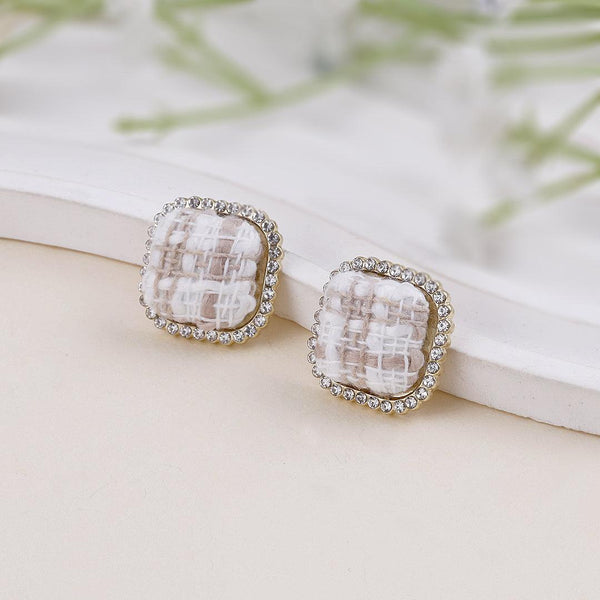 Fabric Textured Stud Earrings Boho Bloom