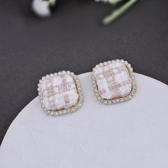 Fabric Textured Stud Earrings Boho Bloom