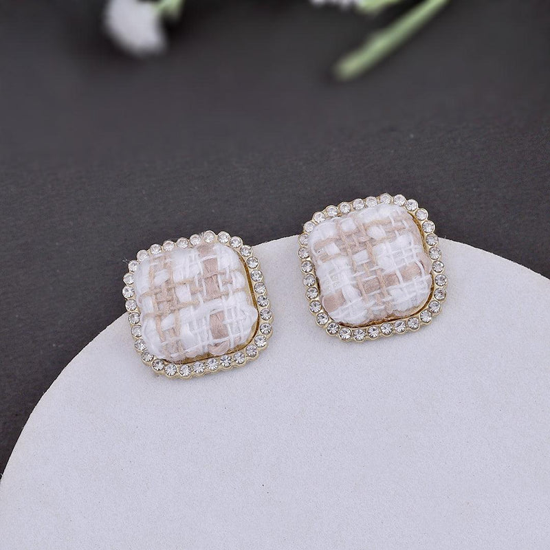 Fabric Textured Stud Earrings Boho Bloom
