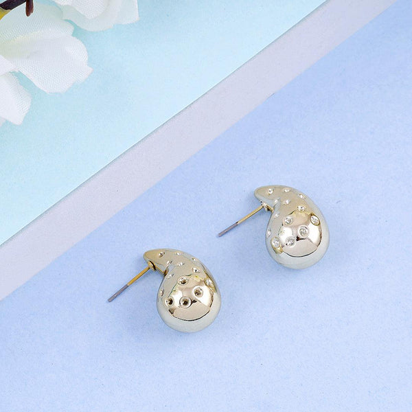 Gold Teardrop Stud Earrings Boho Bloom