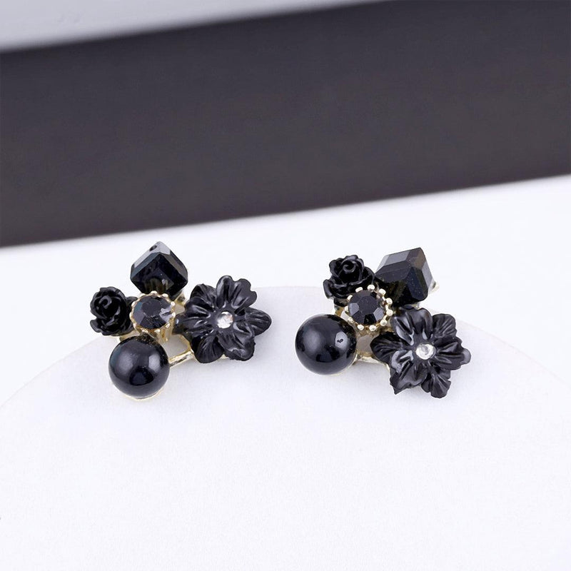 Floral Gemstone Stud Earrings Boho Bloom