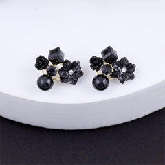 Floral Gemstone Stud Earrings Boho Bloom