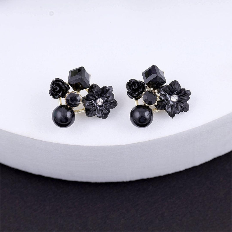 Floral Gemstone Stud Earrings Boho Bloom