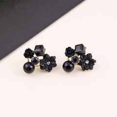 Floral Gemstone Stud Earrings Boho Bloom