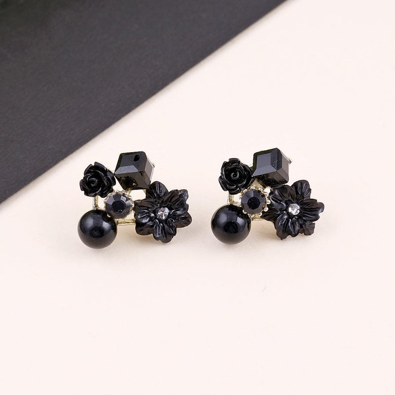Floral Gemstone Stud Earrings Boho Bloom