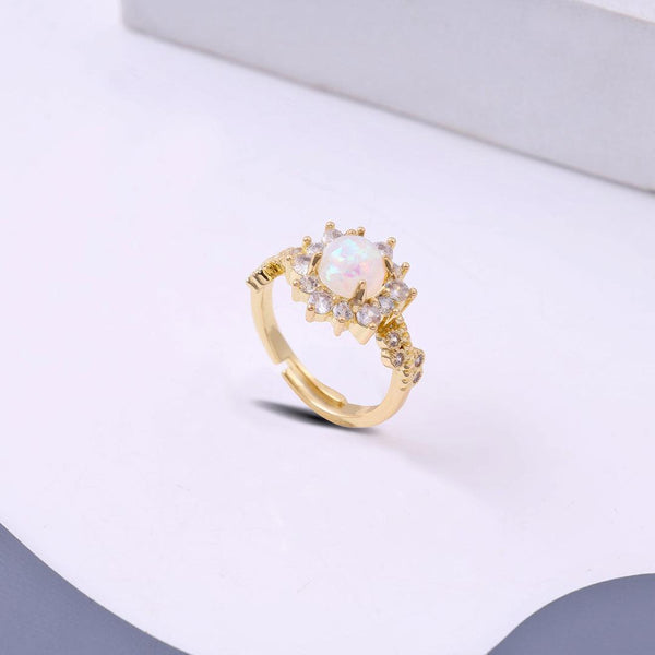 Opal Gemstone White Fire Opal Ring Beauty NX