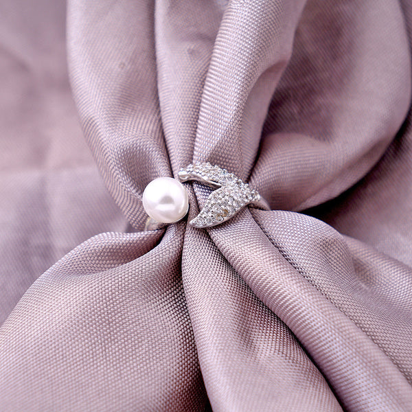 Twist Crystal White Pearl Ring Beauty NX