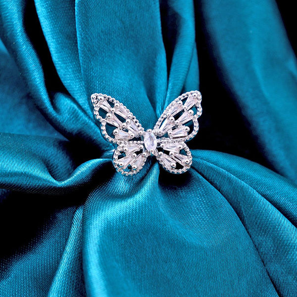 Hollow Butterfly Diamond Ring Boho Bloom