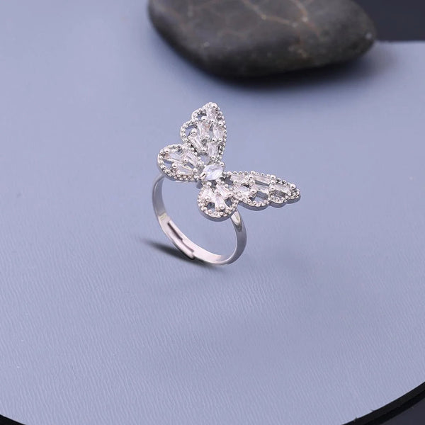 Hollow Butterfly Diamond Ring Boho Bloom