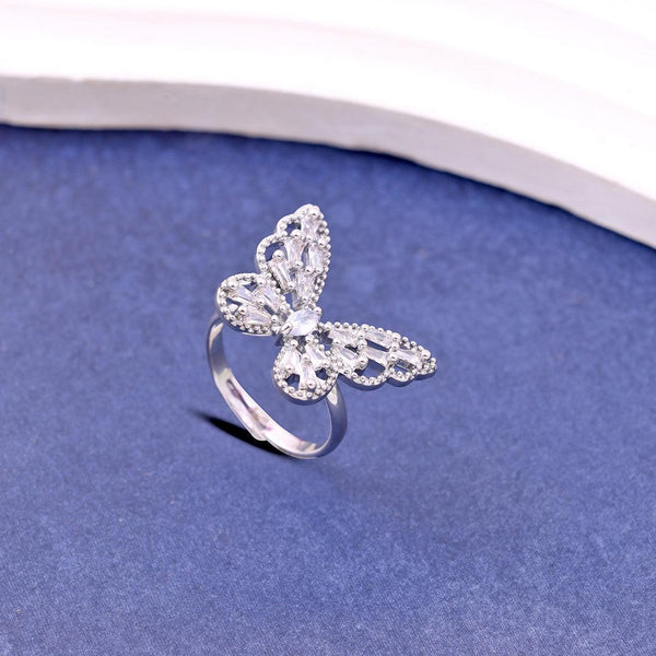 Hollow Butterfly Diamond Ring Boho Bloom