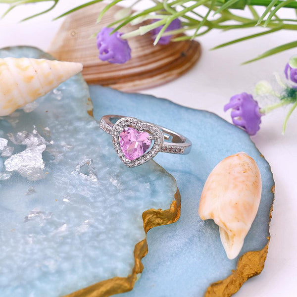 Heart Cubic Zircon Ring Boho Bloom