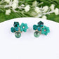 Floral Gemstone Stud Earrings Boho Bloom
