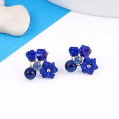 Floral Gemstone Stud Earrings Boho Bloom