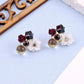 Floral Gemstone Stud Earrings Boho Bloom