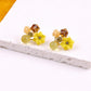 Floral Gemstone Stud Earrings Boho Bloom