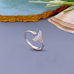 Cute Mermaid Tail Women Open Ring Boho Bloom