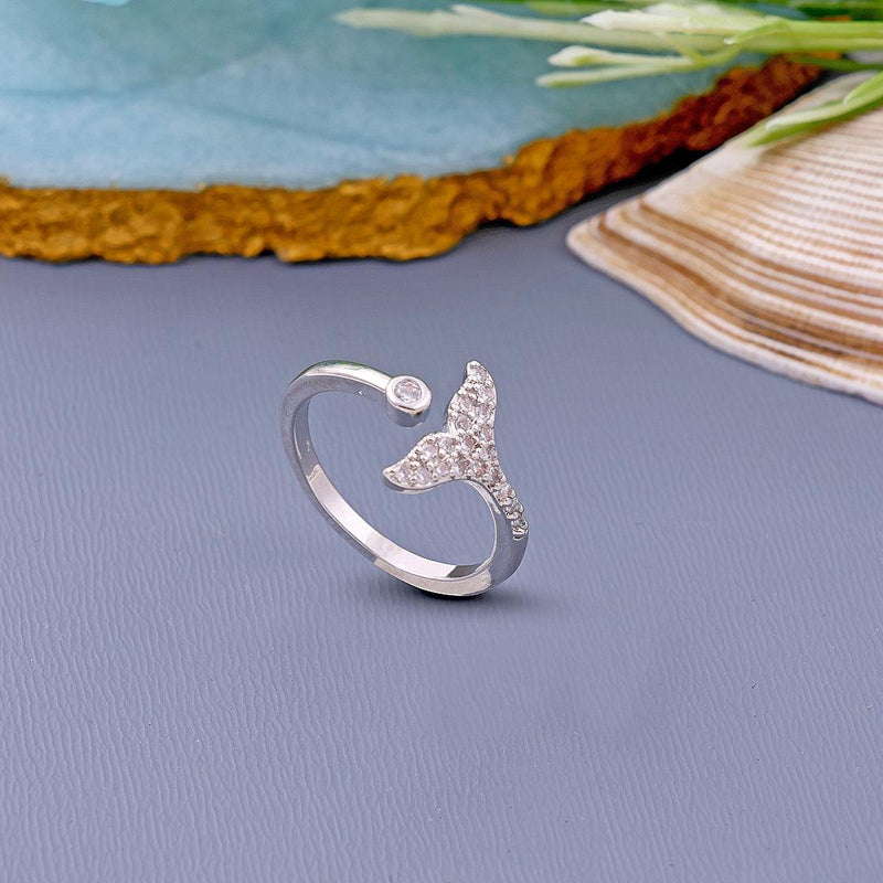 Cute Mermaid Tail Women Open Ring Boho Bloom