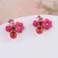 Floral Gemstone Stud Earrings Boho Bloom