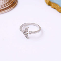 Cute Mermaid Tail Women Open Ring Boho Bloom
