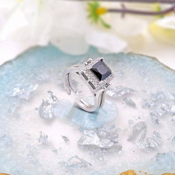Dual Flip Crystal Adjustable Rings Boho Bloom