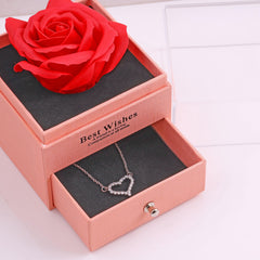Heart-Shaped Crystal Pendant Necklace Boho Bloom