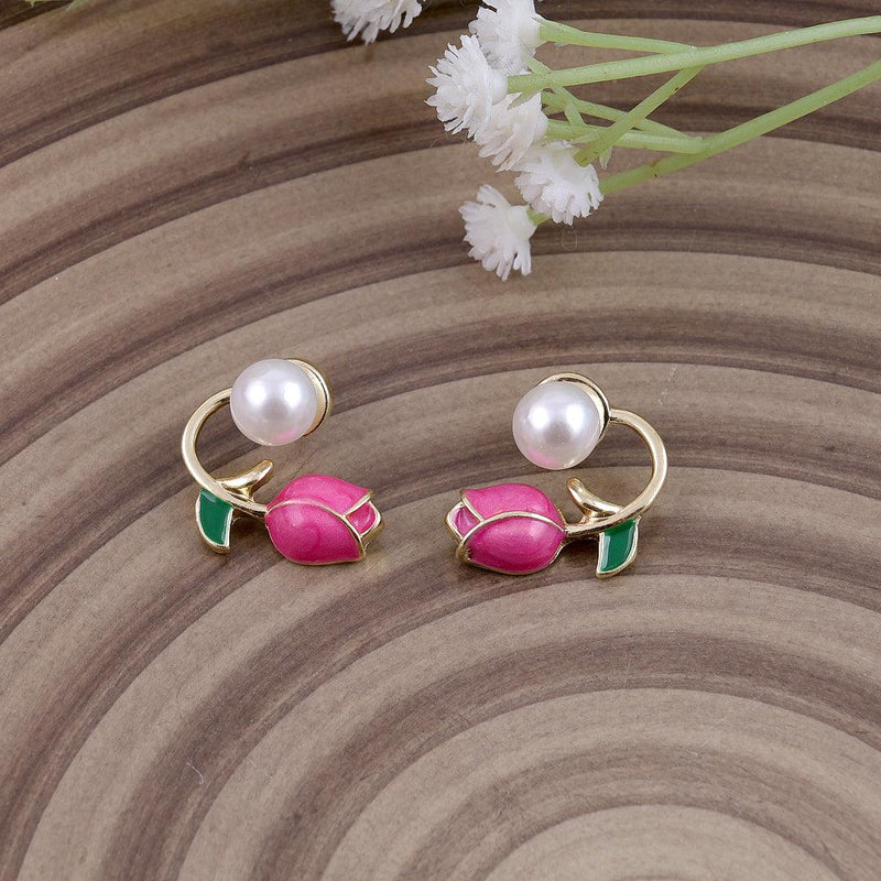 Floral and Pearl Earrings Boho Bloom