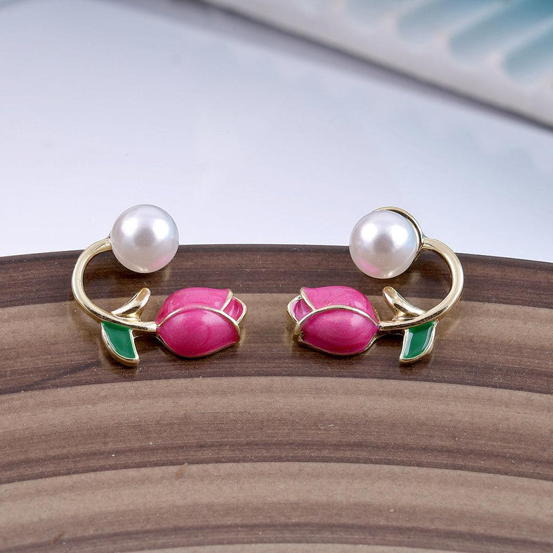 Floral and Pearl Earrings Boho Bloom